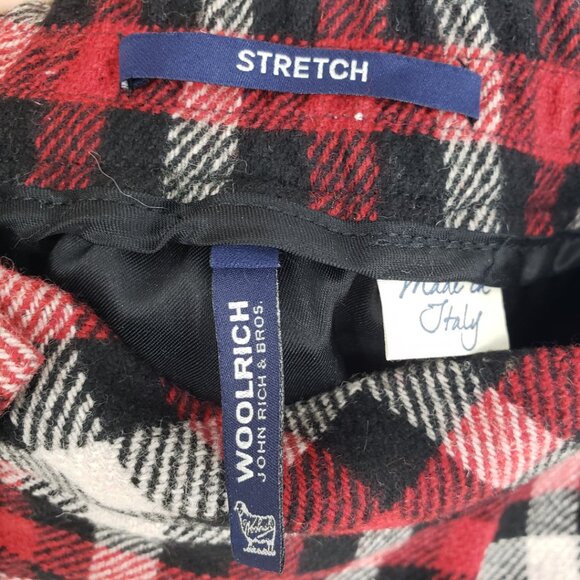 Woolrich Plaid Wool Blend Straight Leg Ankle Pants S Womens Cuffed hem Red Black - Picture 3 of 10